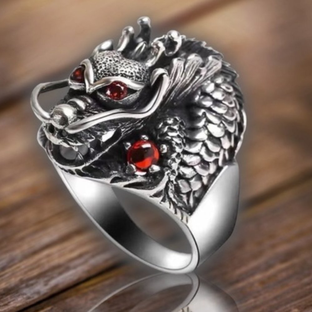 The Underworld Guardian Dragon Tibetan Silver Ring